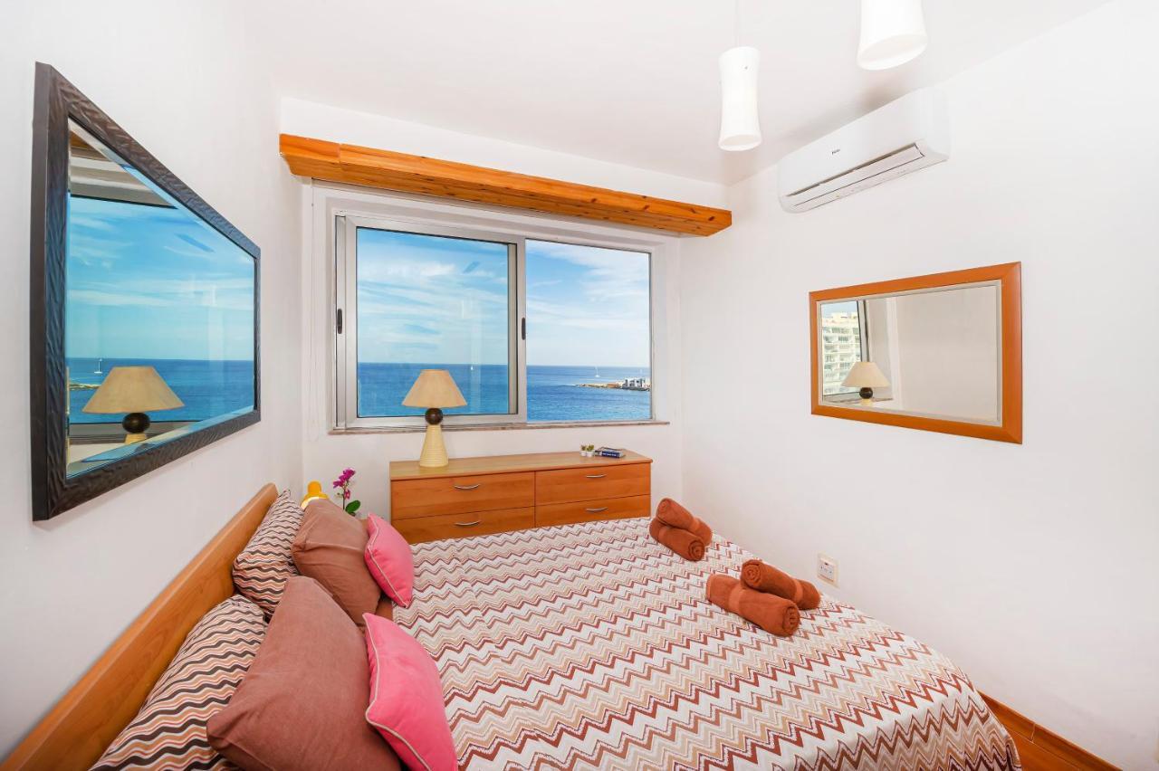 Spinola Bay Top Floor Seafront 3 Bedroom Apartment With Panoramic Sea Views - By Getawaysmalta San Julián Exterior foto