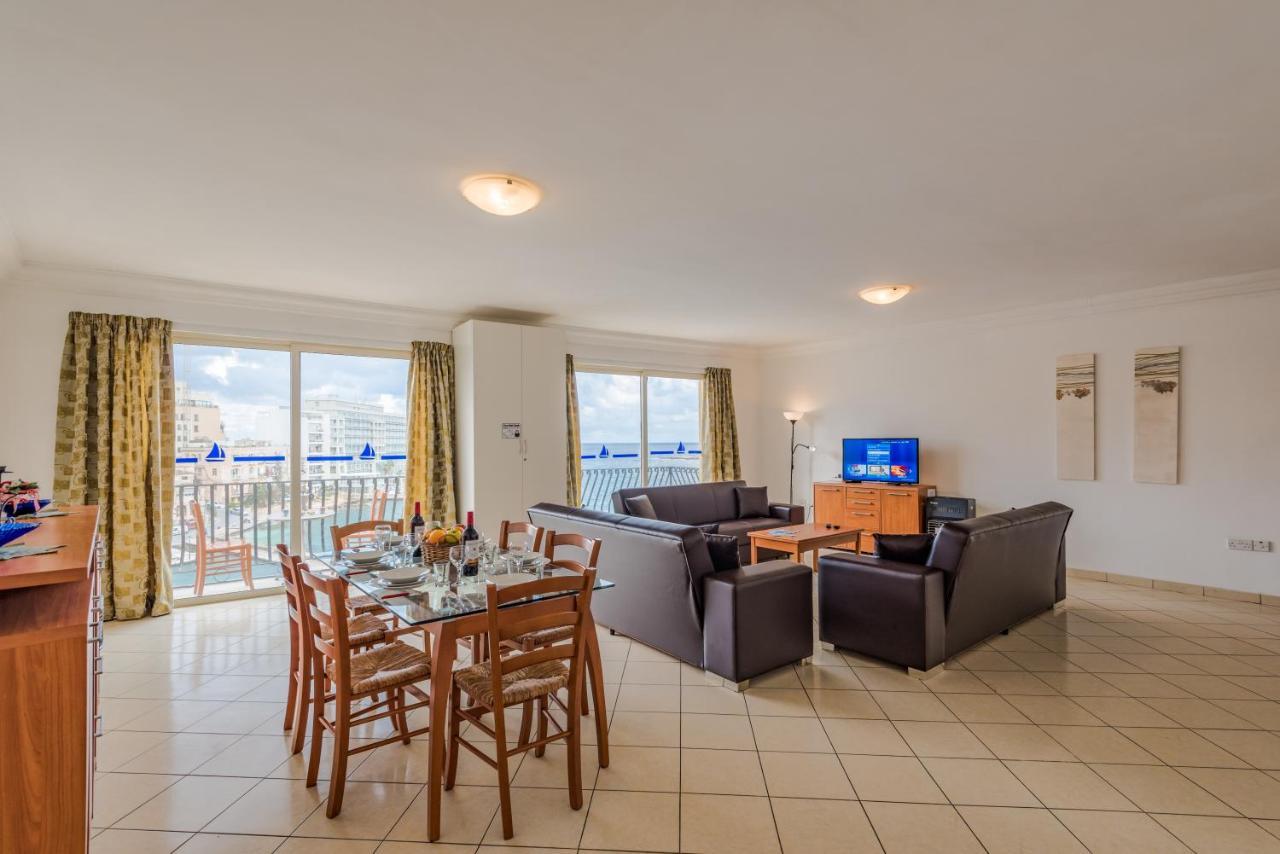 Spinola Bay Top Floor Seafront 3 Bedroom Apartment With Panoramic Sea Views - By Getawaysmalta San Julián Exterior foto