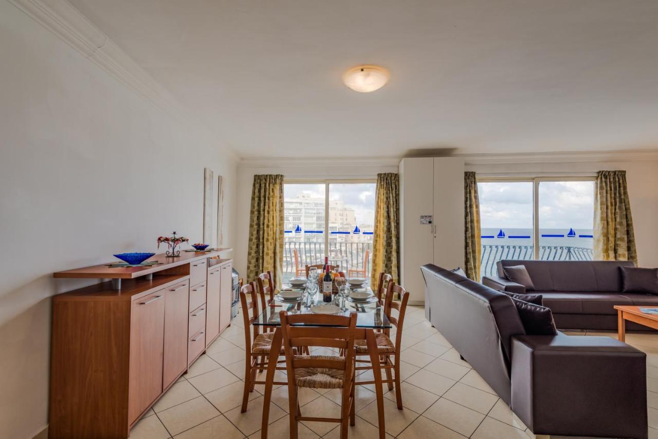 Spinola Bay Top Floor Seafront 3 Bedroom Apartment With Panoramic Sea Views - By Getawaysmalta San Julián Exterior foto